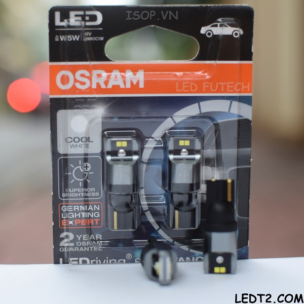 [LEDT2 ISOP] [Bảo hành 5 năm] Đèn Led Osram chân T10 [Số lượng: 1 Cặp]