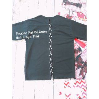Áo Thun Unisex Tay Lửng Đan Dây Lưng Cực Chất