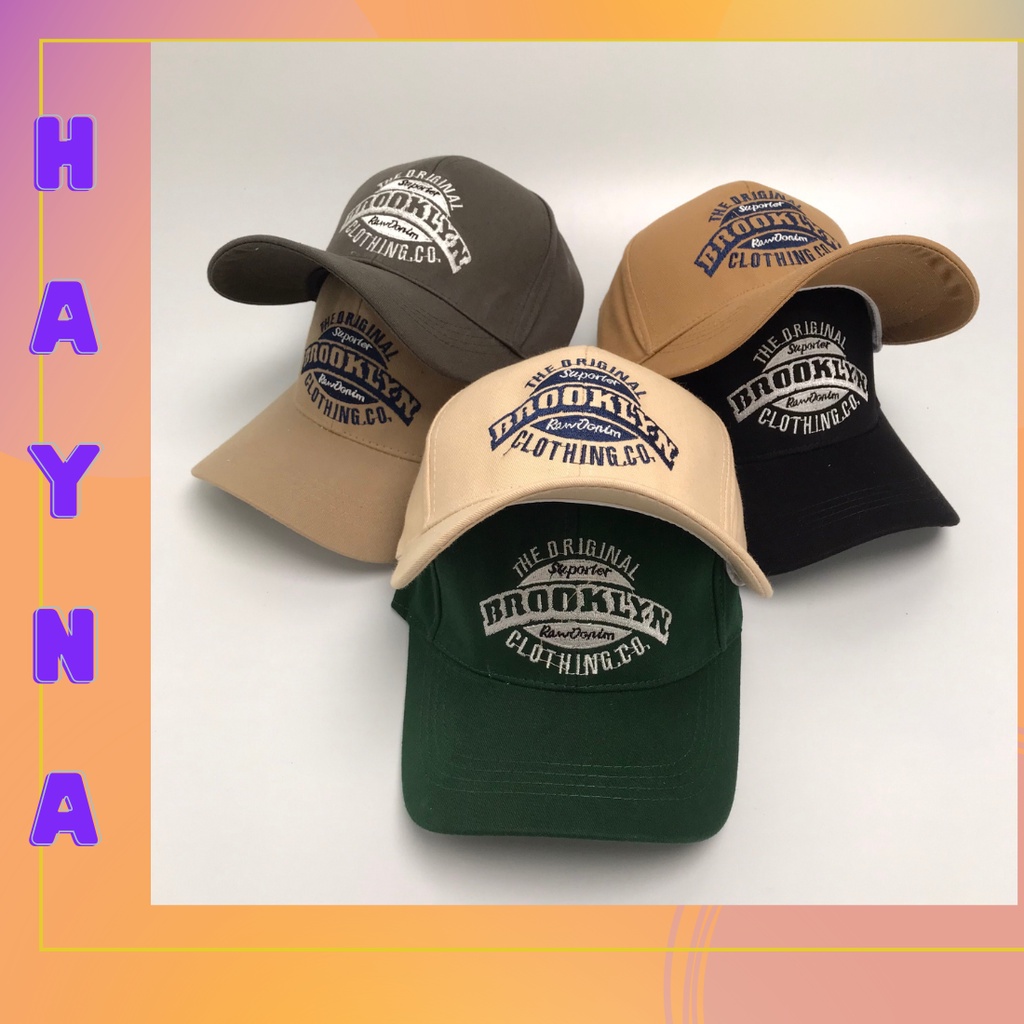 Mũ lưỡi trai ❤️ Nón kết thêu chữ BROOKLYN chất kaki cao cấp form unisex nam nữ M86