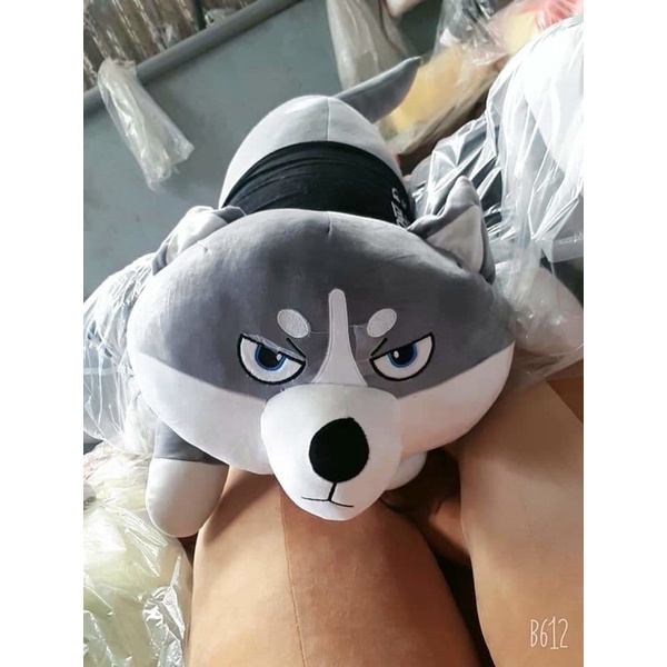 Gấu bông Chó Husky Siêu To Khổng Lồ Mềm Mịn-Gối Ôm Chó Mặt Ngáo