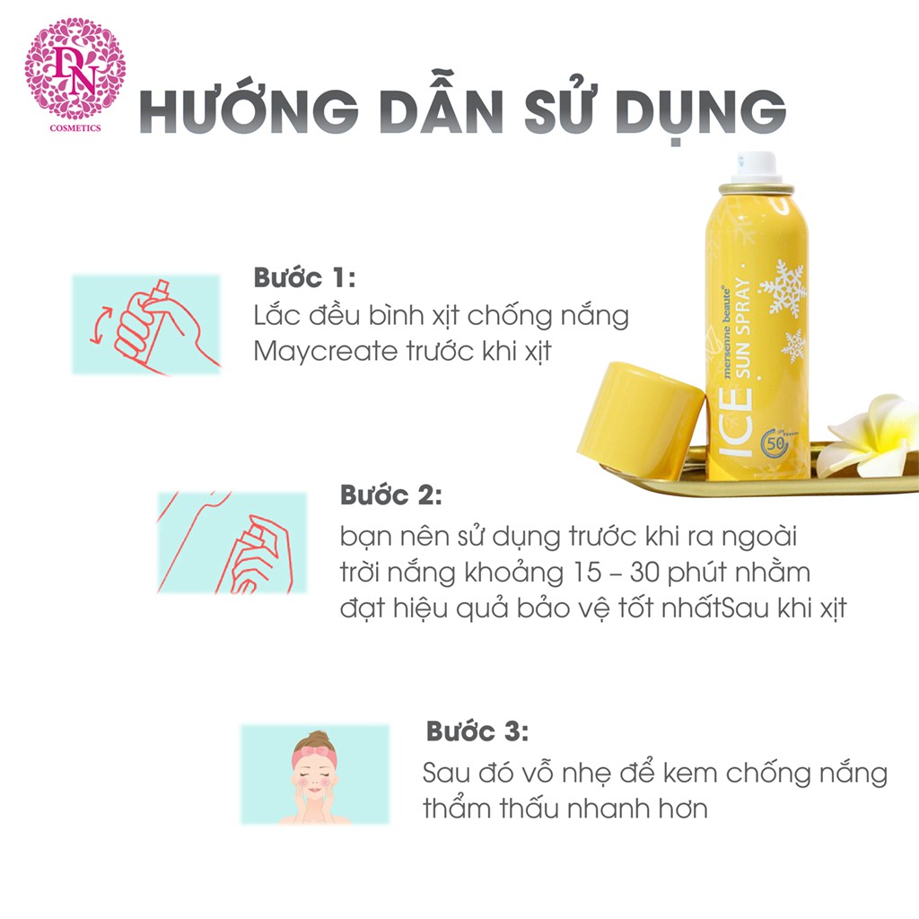 Xịt Chống Nắng Icesun Puff Sun Mersenne Beaute 100ml