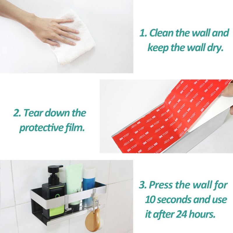 QQ Giá Đỡ Dầu Gội Gắn Tường Bằng Thép Không Gỉ