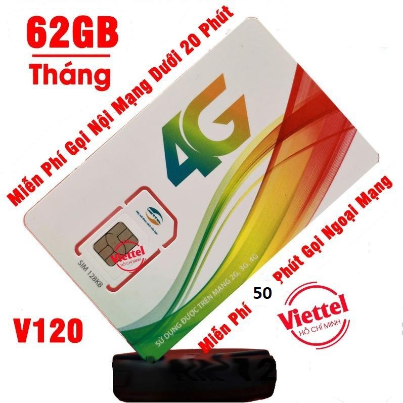 SIM DATA 3G 4G V120 - VIETTEL DATA TỐC ĐỘ 4G SỐ 1 VIỆT NAM