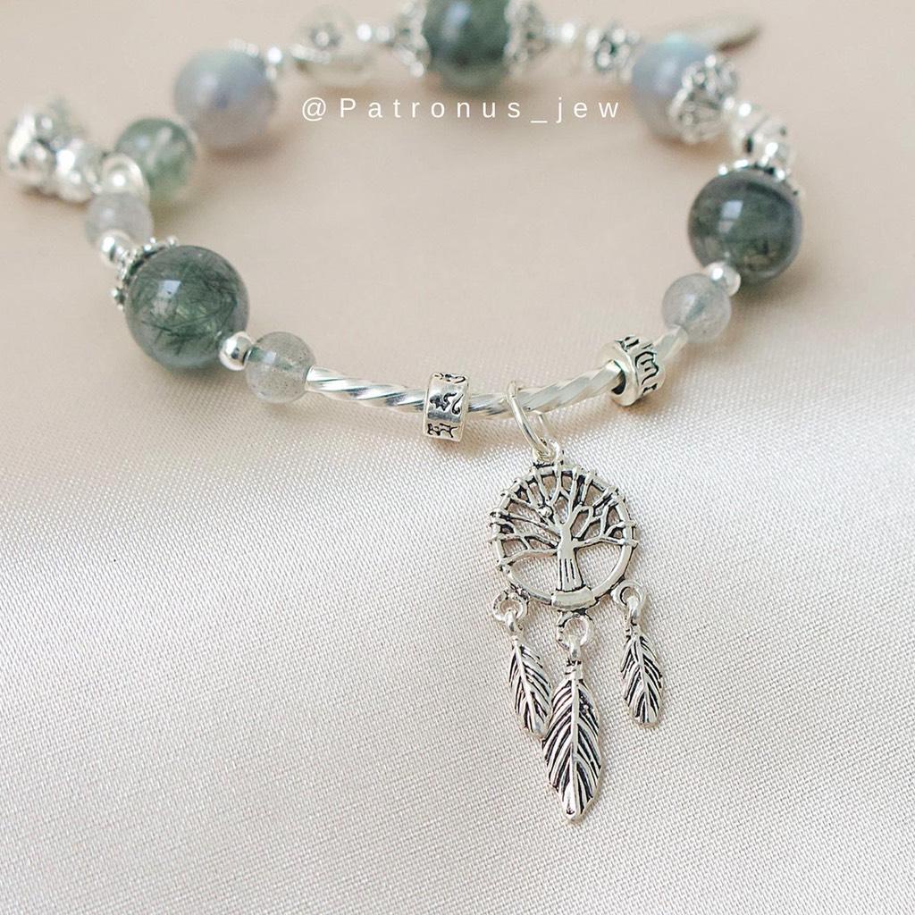 Vòng Tay Labradorite Thạch Anh Tóc Xanh VTLMTATX22A Patronus Jewelry