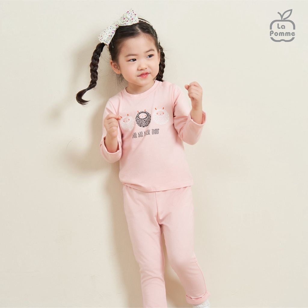 Bộ La Pomme dài tay Bamboo cao cấp mềm mịn thoáng mát thấm hút tốt in 3 chú cừu đáng yêu cho bé trai bé gái 13068