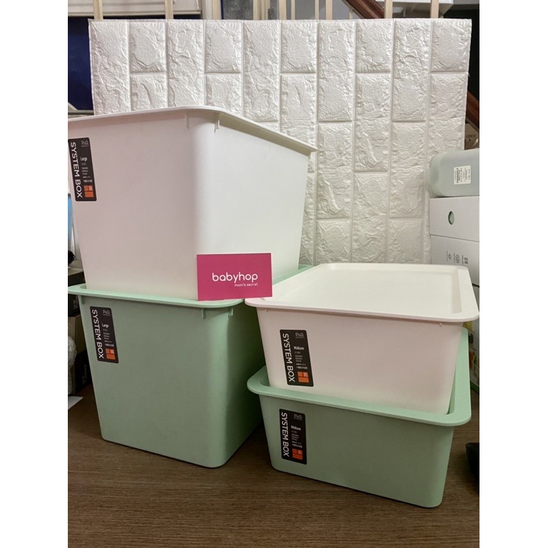 Thùng nhựa đựng đồ có nắp Lock&Lock COLOR SYSTEM BOX P-1531 Size L 20L, P-1530 Size M 7L Hàng P&Q - BABYHOPSG
