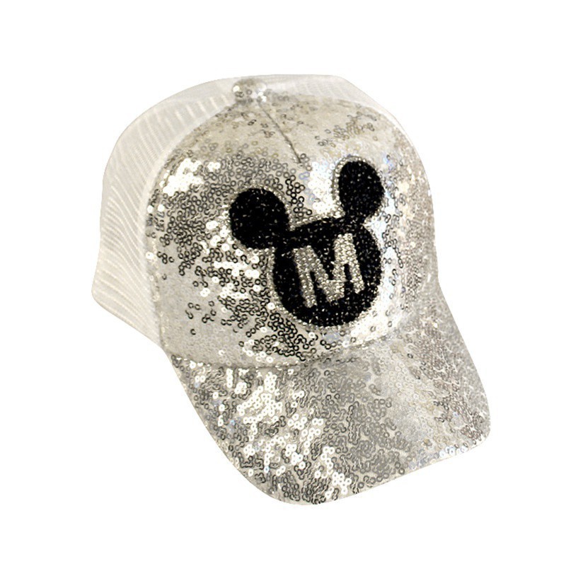 Mũ lưỡi trai đính sequins với thiết kế dễ thương