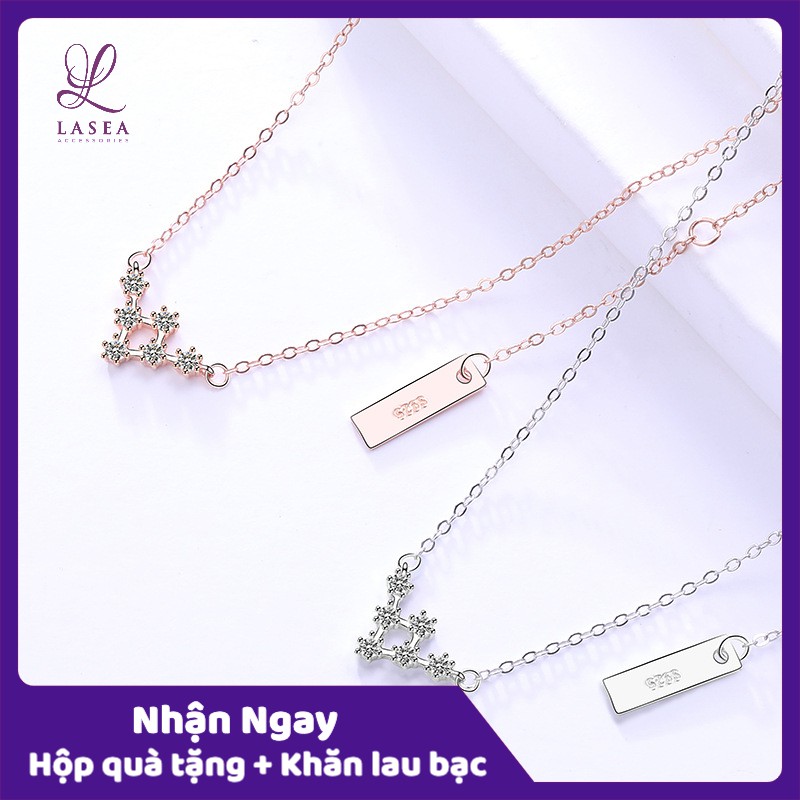 Bộ dây chuyền liền mặt nữ trang sức bạc Ý S925 Lasea - Vòng cổ đính pha lê cao cấp A306A