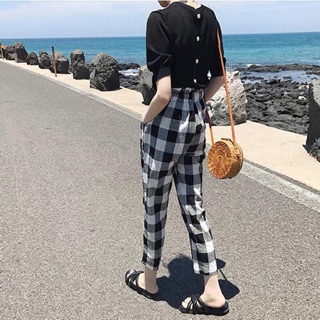 ⚡️sale sốc⚡️ set áo thun+ quần baggy kẻ