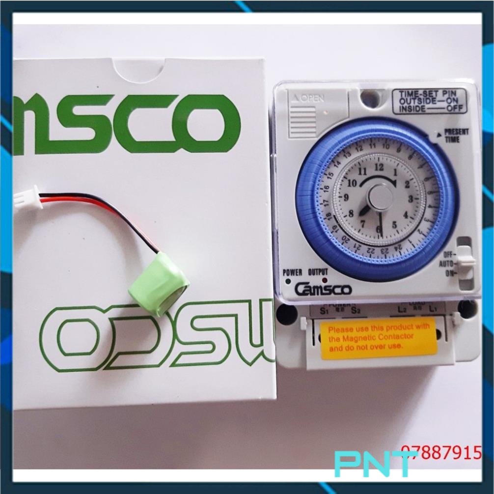 Công tắc hẹn giờ cơ CAMSCO TB35N 15A công suất lớn độ bền cao TẶNG PIN LƯU TRỮ
