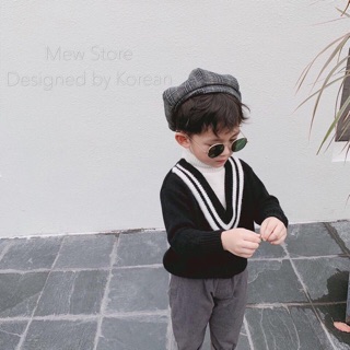 Áo len hàn quốc cho bé sẵn đen sz 80(12-14kg)