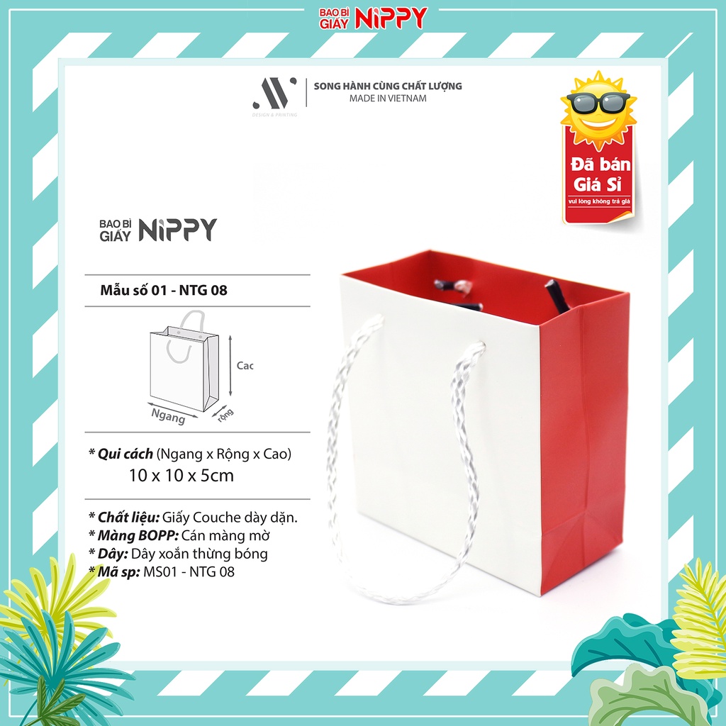 30 cái - Túi giấy mini NIPPY đựng son môi, nước hoa nhỏ, quà tặng, quà cưới phụ kiện, trang sức cá tính