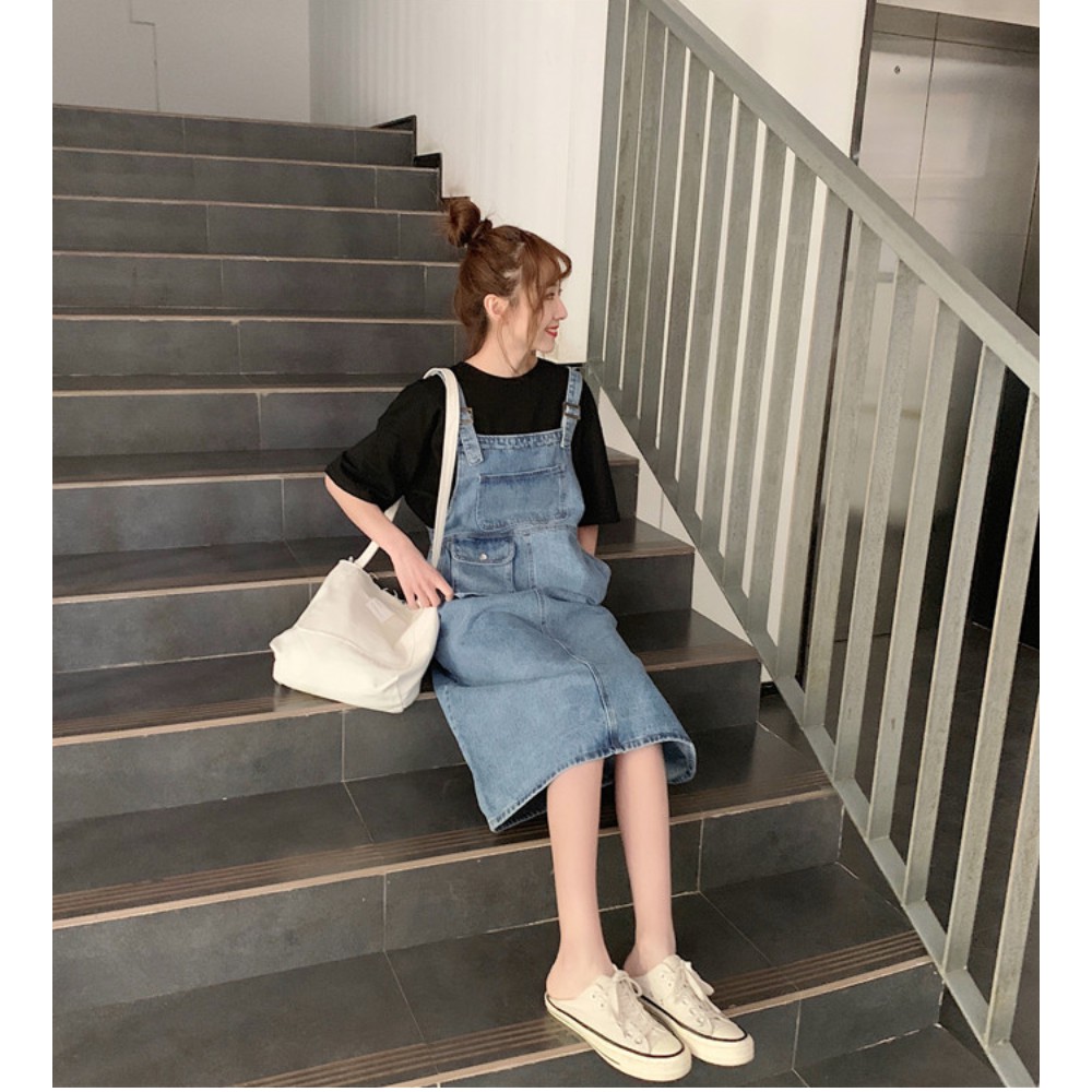 Váy Đầm Yếm Jean Bò Ulzzang Dáng Rộng - Hàng Cao Cấp Mẫu Mới Siêu Phong Cách - Mã V08