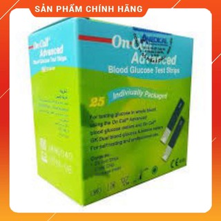 [GIẢM GIÁ] QUE THỬ ĐƯỜNG HUYẾT ON-CALL ADVANCED (25 QUE RỜI)