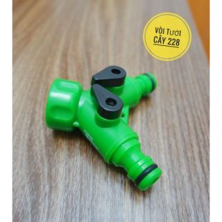 Van khóa nước 3 đầu. 1 đầu răng 21, 27. 2 đầu chân nối nhanh dương