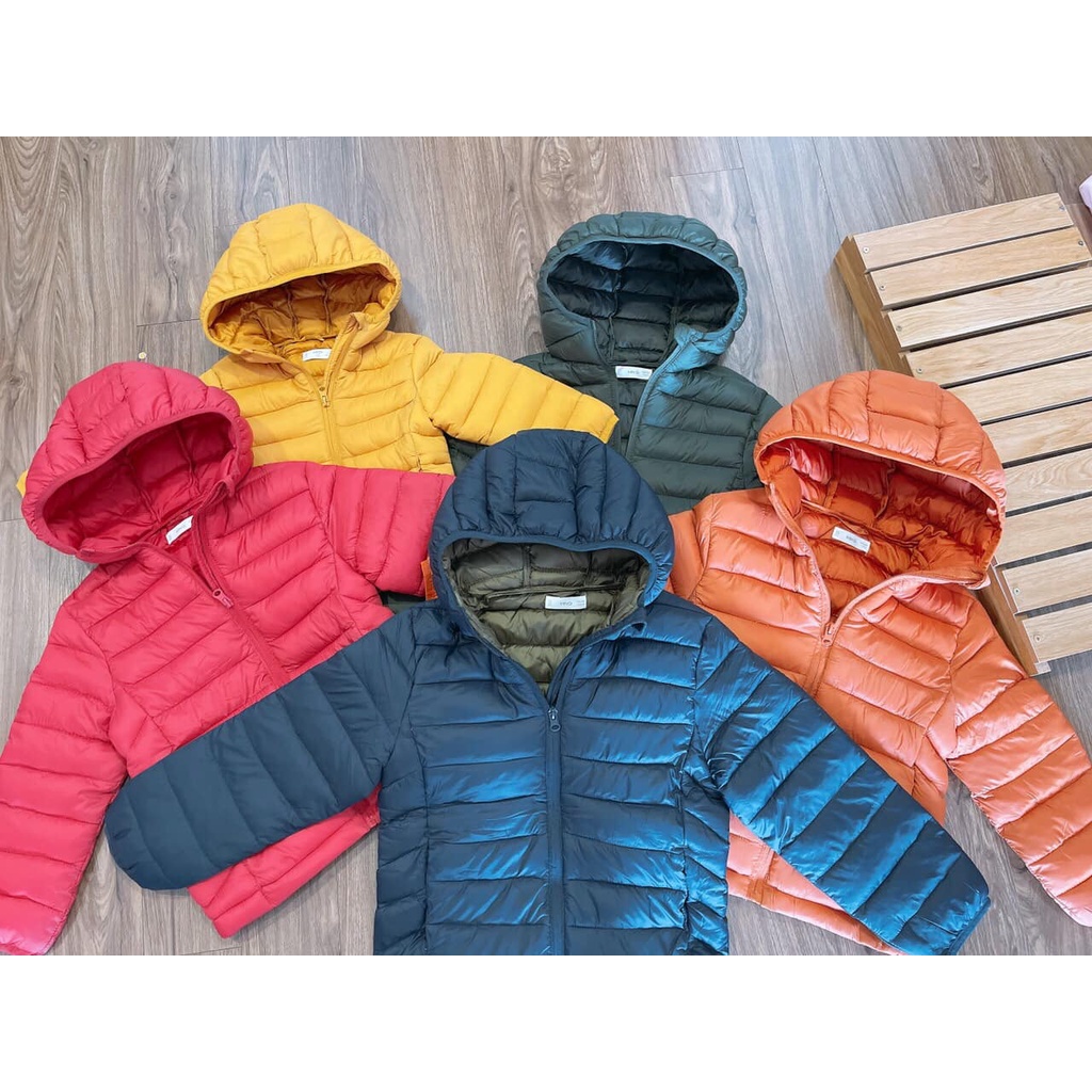 Aó khoác phao siêu nhẹ Mango bé trai Việt nam xuất khẩu dư xịn đét size 2-14 tuổi giao màu ngâu nhiên