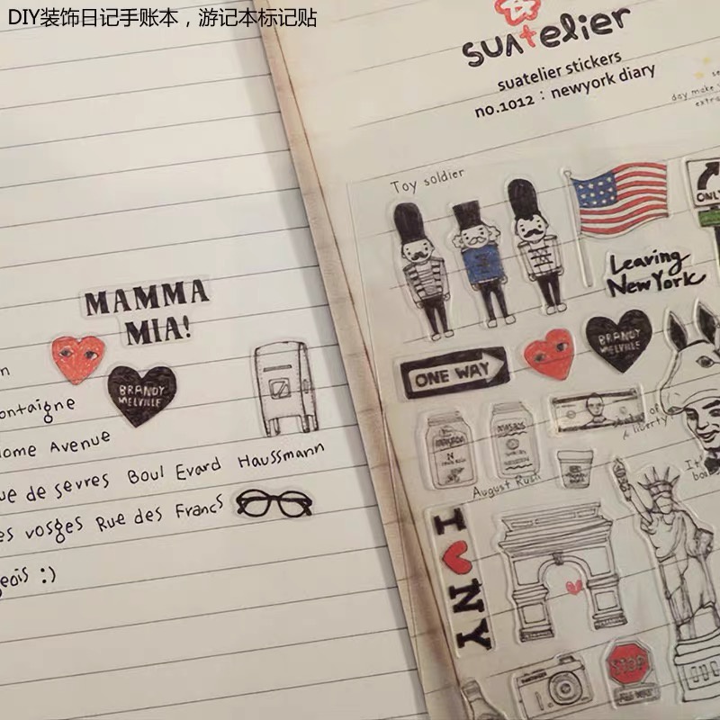 SUATELIER STICKER DECO PHONG CÁCH HÀN QUỐC TRANG TRÍ TOPLOADER, BULLET JOURNAL, SỔ TAY, PLANNERR, SLEEVEE