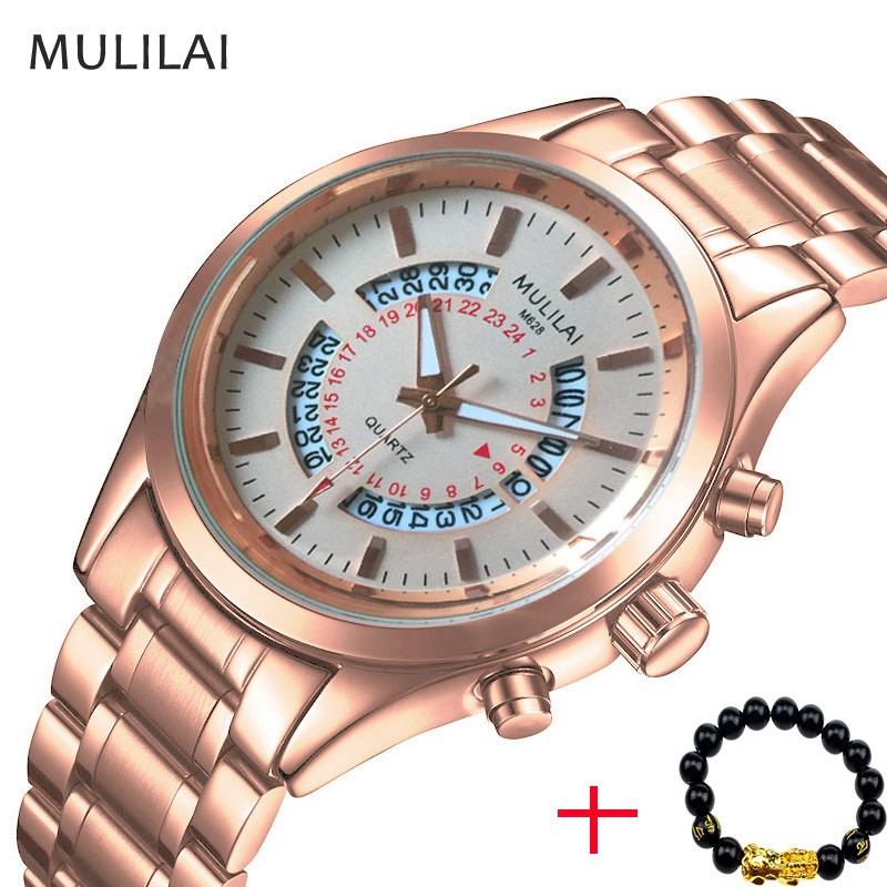 Đồng hồ nam MULILAI M999 Japan dây hợp kim thép cao cấp ( 2 màu thời trang) + Tặng vong tay tỳ hưu cao cấp