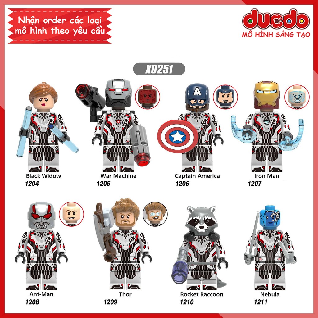 Minifigures biệt đội Avenger End Game full đồ Quantum - Đồ chơi Lắp ghép Xếp hình Mô hình Mini Iron Man XINH 0251