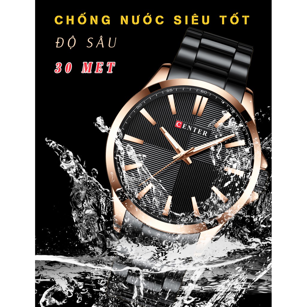 ĐỒNG HỒ NAM CENTER TIME - KHÓA BƯỚM &amp; DÂY ĐÚC ĐẶC