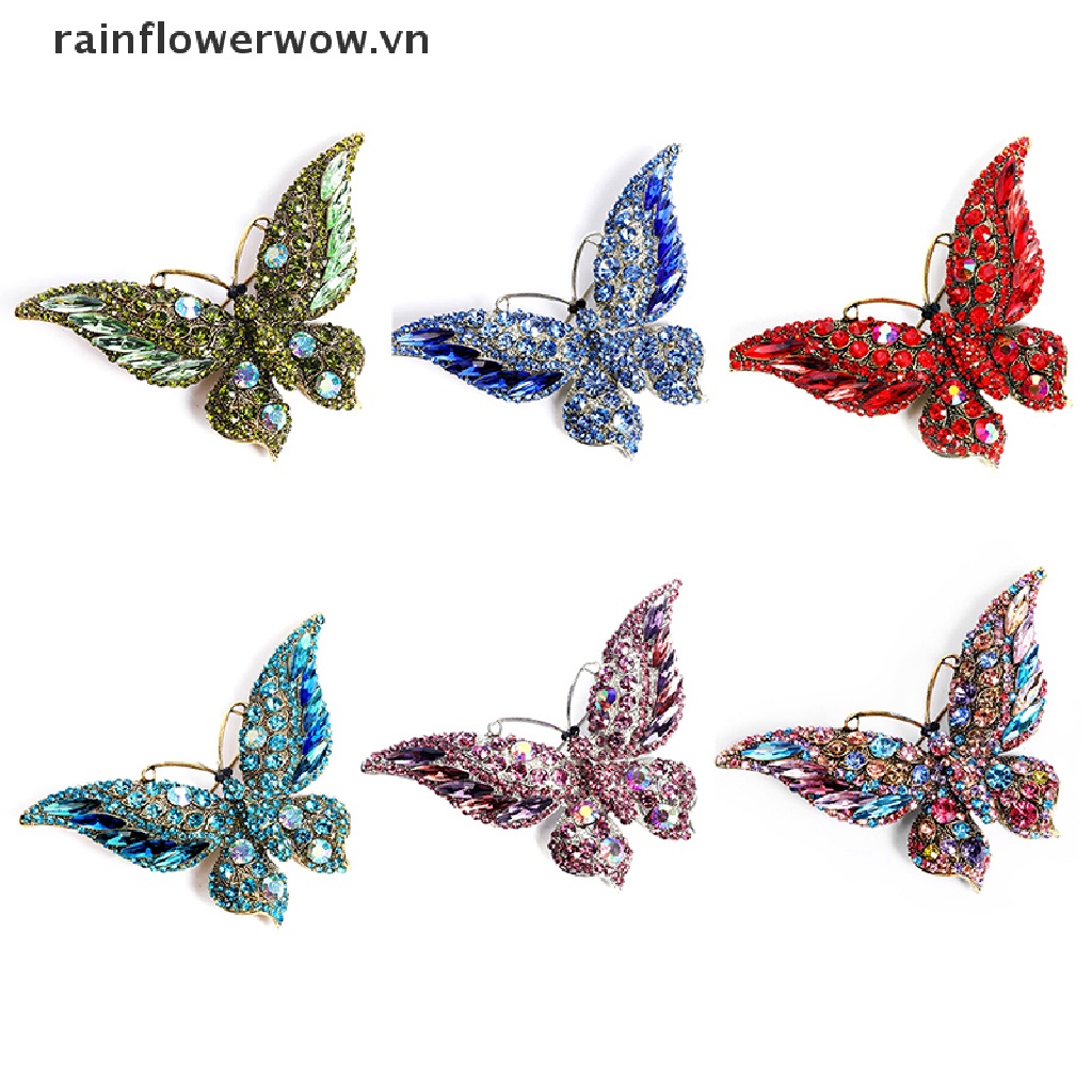 Ghim Cài Áo Hình Bướm Đính Đá Sang Trọng