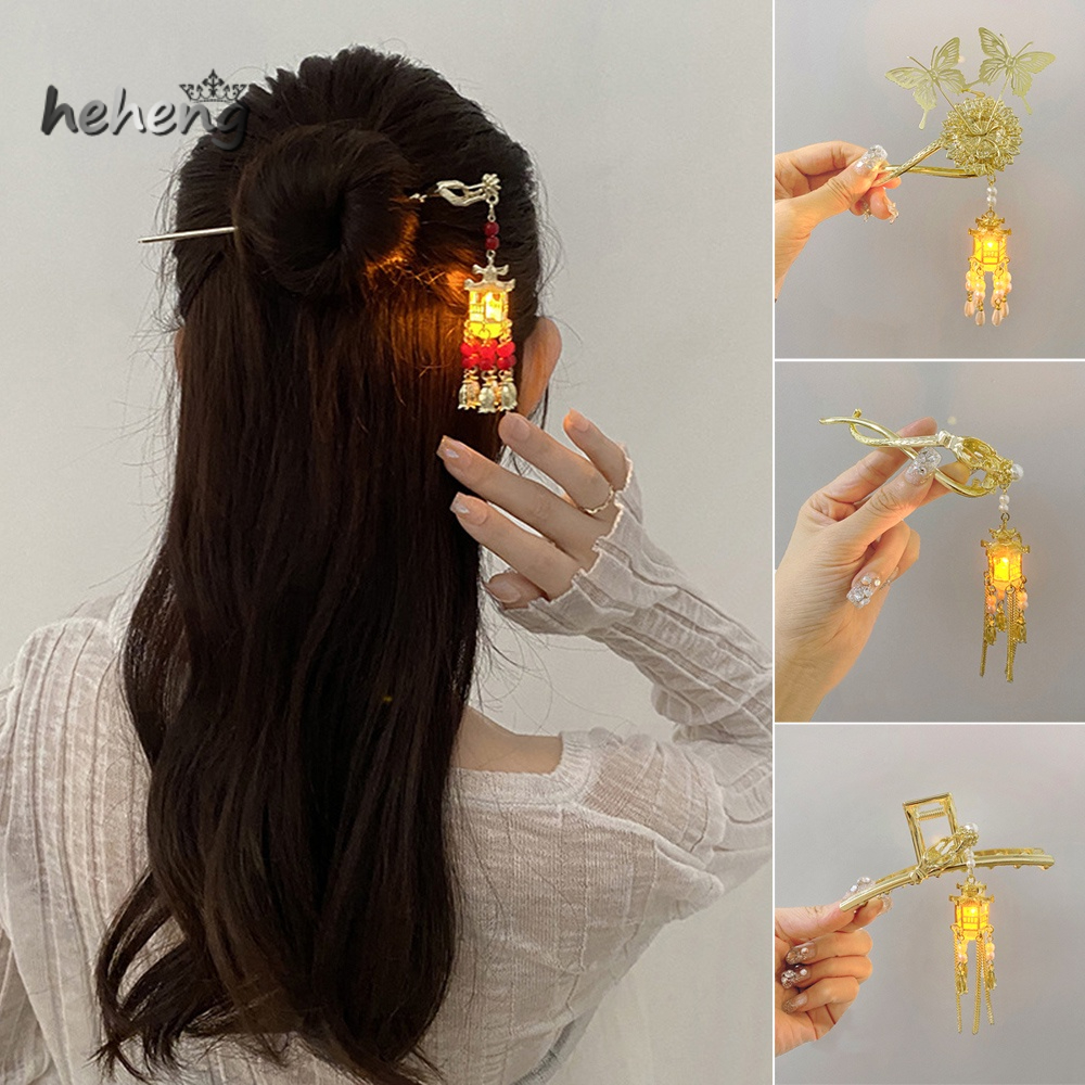 Kẹp Tóc Kim Loại Chống Trượt Phát Sáng Phong Cách Trung Hoa