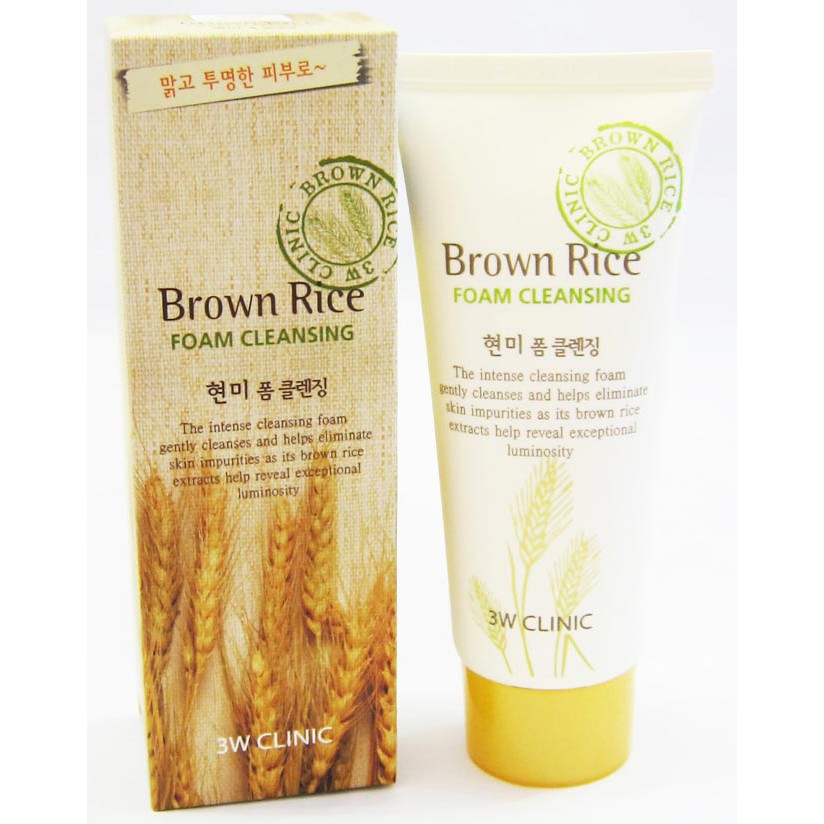 Sữa rửa mặt Brown Rice Foam Cleansing 3W Clinic 100ml