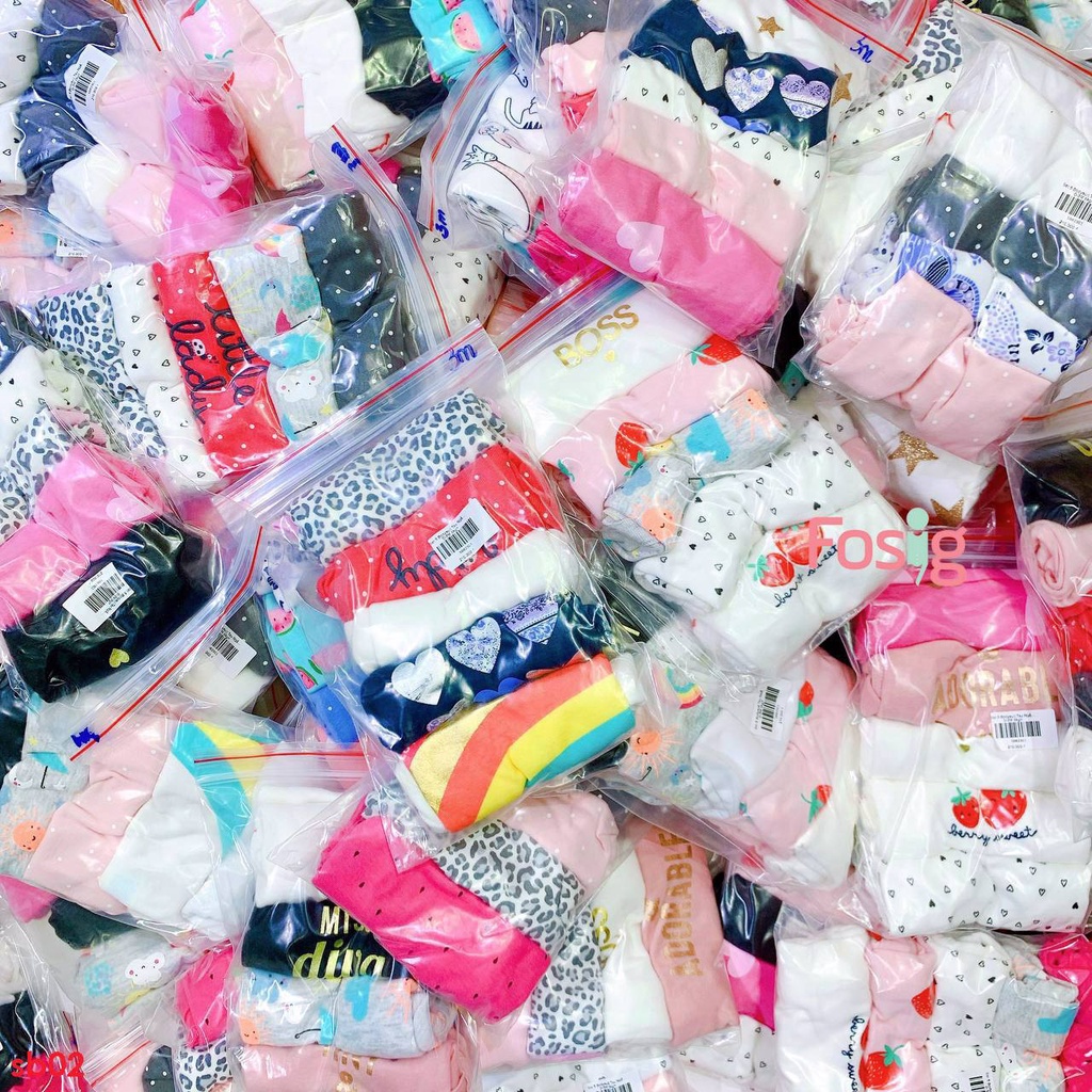 Set 5 Bodysuit Tay Ngắn Bé Gái - Combo ngẫu nhiên