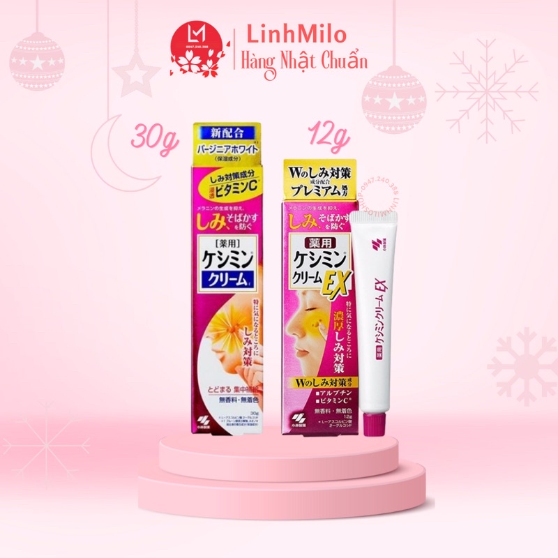 Kem hỗ trợ giảm thâm mờ nám Keshimin Kobayashi 30g và12g Nhật Bản Chính Hãng