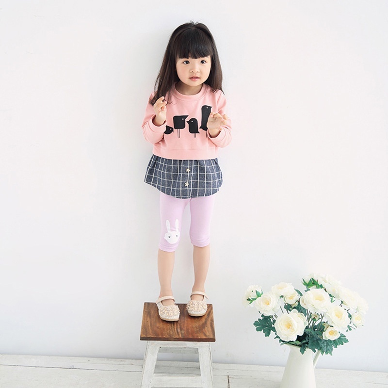 Quần legging lửng in hình thỏ dễ thương cho bé gái