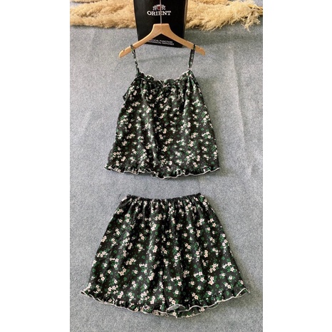 Đồ bộ bông 2 dây voan bèo mặc nhà mát