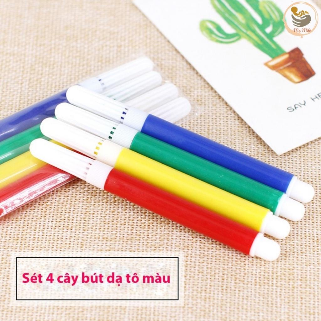 Bút Dạ Tô Màu Set 4 Cây Màu Cơ Bản An Toàn Tập Tô Cho Bé Không Bẩn Tay Shop Mẹ Mốc