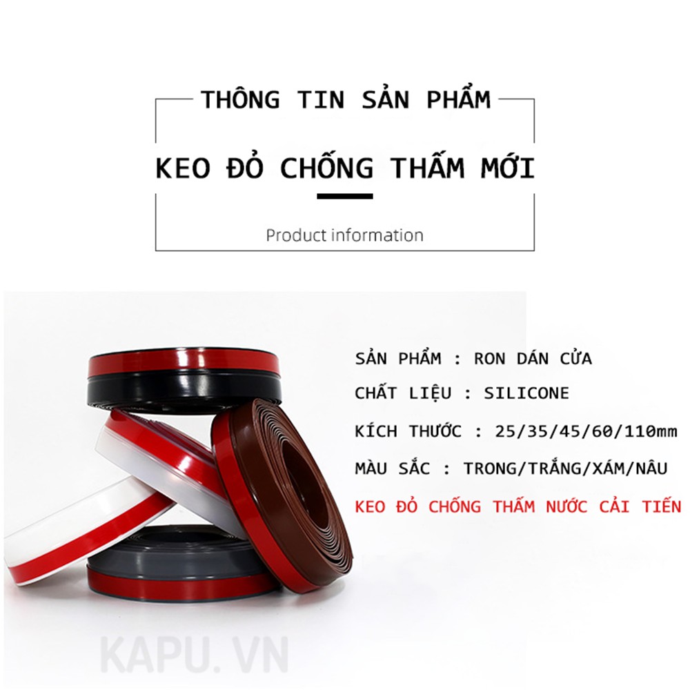 Ron cửa cải tiến keo 3M đỏ KAPU loại rộng 25mm 2 mét chống khói bụi, ngăn côn trùng cực tốt