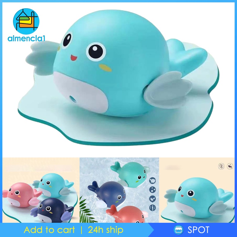 [ALMENCLA1] Toddler Bath Toys Water Game Wind Up Whale Floating Bathtub Toys