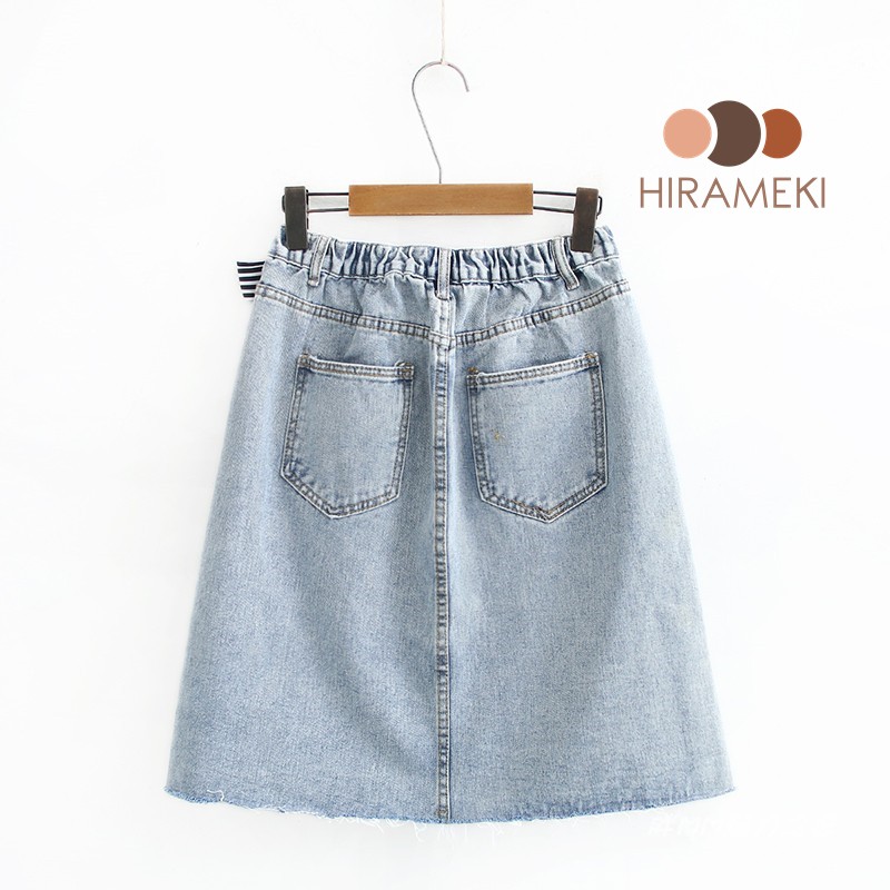 [BIGSIZE] CHÂN VÁY JEAN CHỮ A CỘT NƠ 60-88KG - CV69 | BigBuy360 - bigbuy360.vn