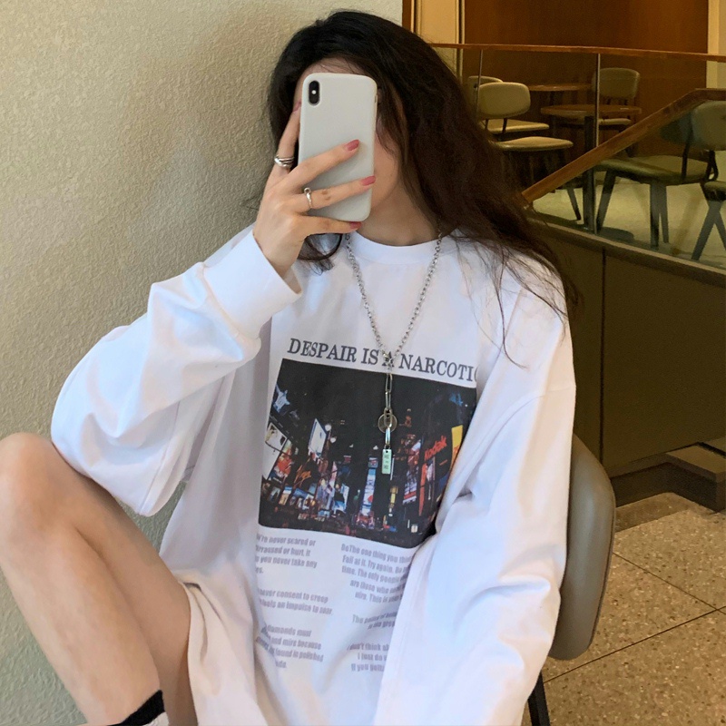 Áo sweater cổ tròn tay dài phong cách Hàn Quốc trẻ trung | BigBuy360 - bigbuy360.vn