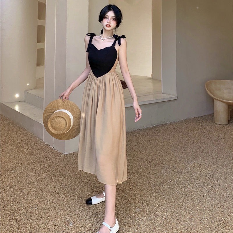 Đầm Dài Hai Dây Eo Cao Thời Trang Mùa Hè Dành Cho Nữ