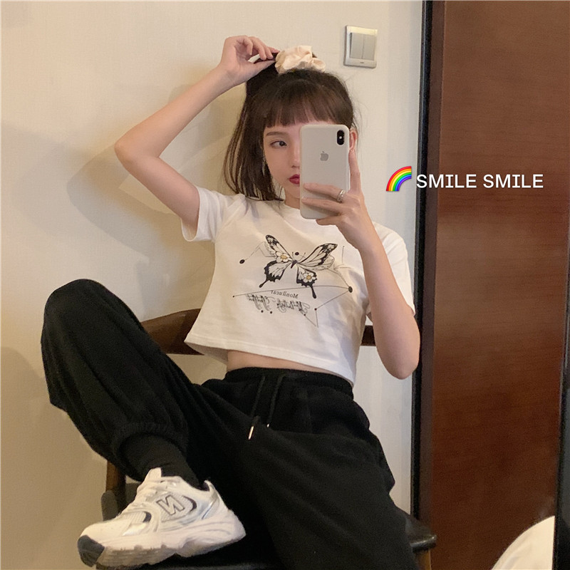 NRVP 2021 summer new short short-sleeved t-shirt female Korean style looser student shirt tees