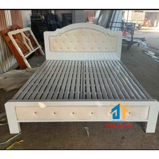 [Mã LIFEBKA5 giảm 10% tối đa 1 Triệu đơn 500k] Giường sắt hộp kích thước 1m8x2m hàng cao cấp màu Trắng kem