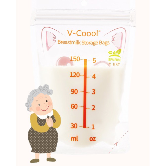 Hộp 30 túi trữ sữa Vcoool cao cấp 150ml (Tặng kèm bút ghi chú)