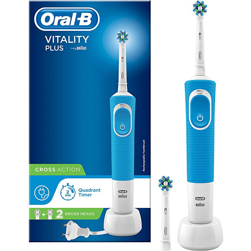 Bàn chải đánh răng điện Oral-B Vitality CrossAction 170 Blue 2 đầu thay D100.423.1