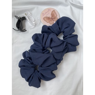 Cột Tóc Scrunchies vải linen mềm mại