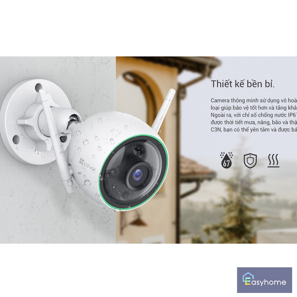 Camera IP Wifi EZVIZ C3N 2.0 Megapixel CS-CV310 Màu ban đêm. Công nghệ AI phát hiện người- Hàng Chính Hãng - BH 24T