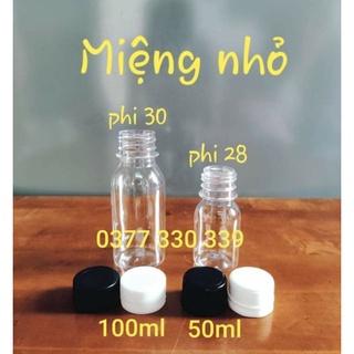 COMBO 50 Chai nhựa tròn nắp đen 100 ml giá 60.000 đ, GIÁ XƯỞNG