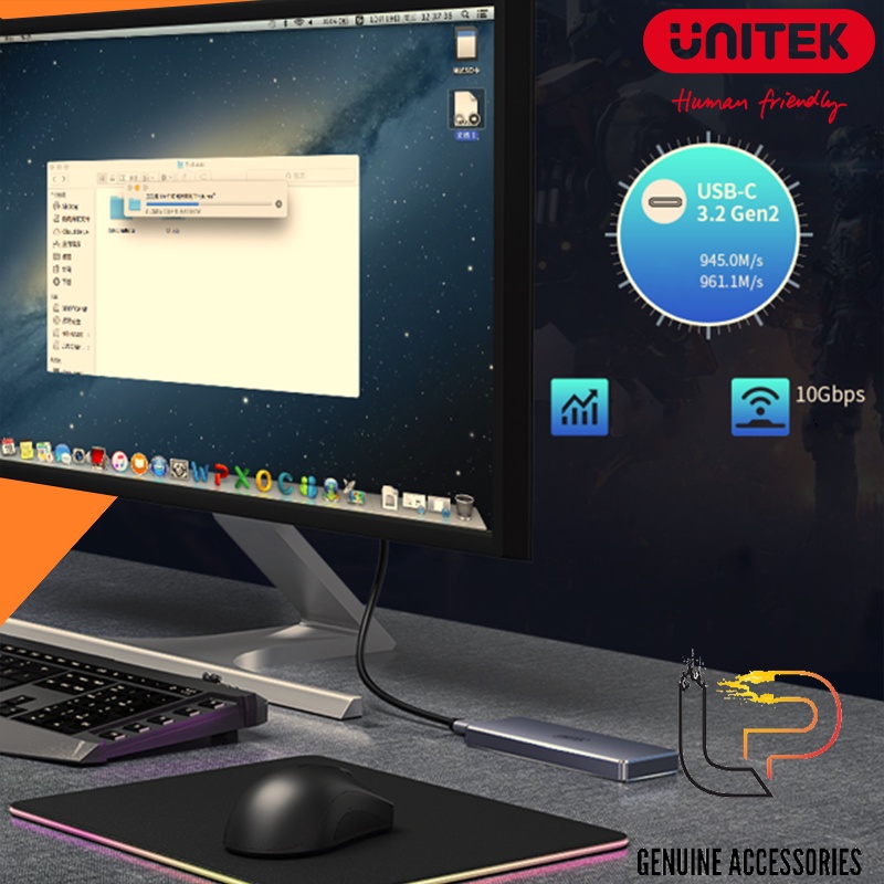 HỘP ĐỰNG Ổ CỨNG SSD TYPE-C NVME/SATA 10GB UNITEK