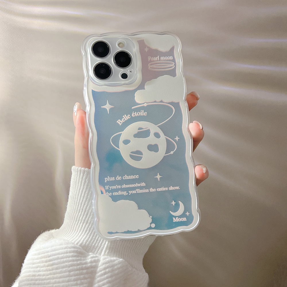 Ốp Điện Thoại TPU Mềm Trong Suốt Chống Sốc Viền Lượn Sóng Màu laser Cho iPhone 11 12 13 Pro max mini XS max xr 7 8 se2020 plus