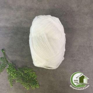 Len sợi đan móc màu trắng