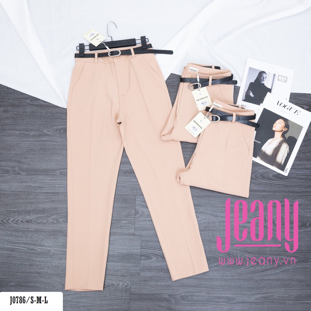 Quần Tây Công Sở Nữ Màu Kem Kèm Thắt Lưng J0786 - Jeany