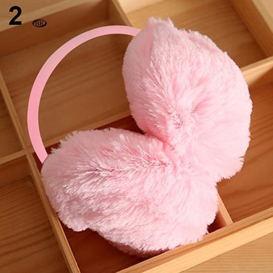 Bông Chụp Tai Giữ Ấm Mùa Đông Hình Tròn Phủ Lông Mềm Mại Màu Trơn Dành Cho Nam Nữ