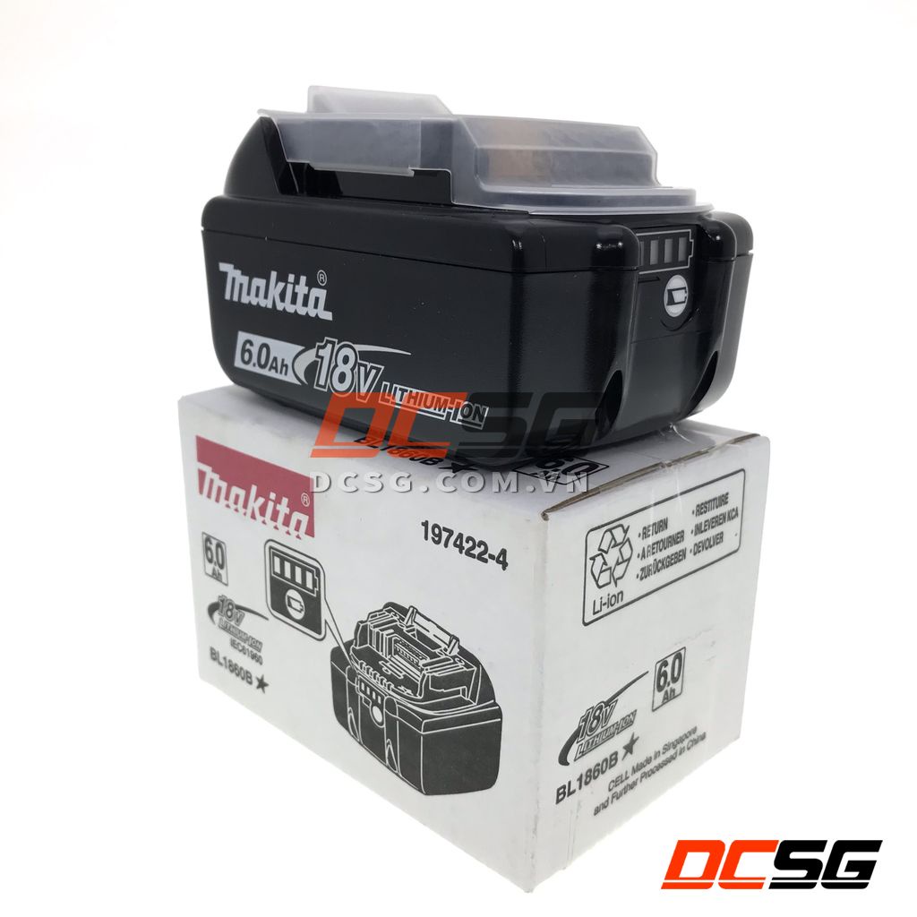 Pin 18V Lithium-ion 6.0Ah BL1860B Makita 197422-4 | DCSG
